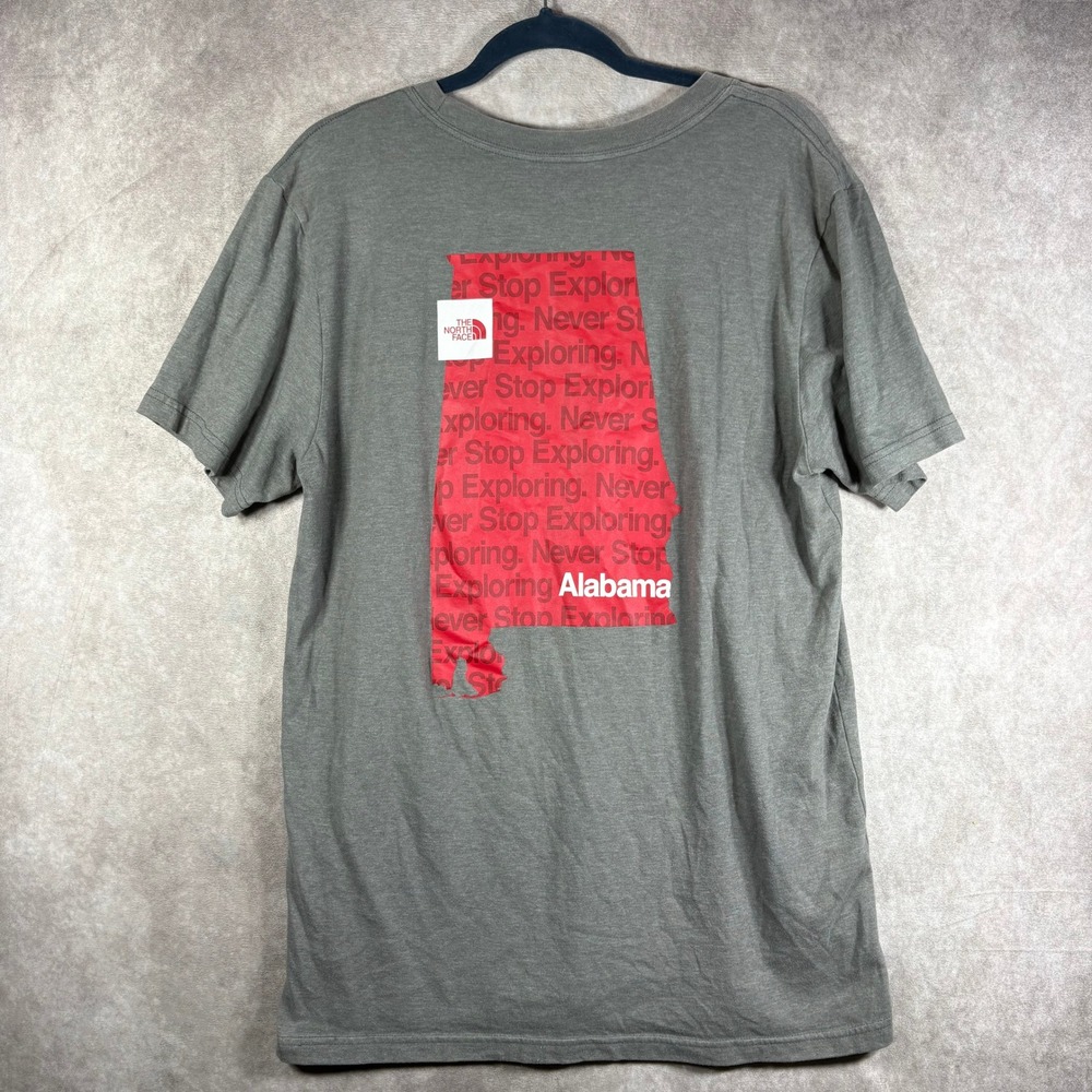 The North Face T-Shirt‎ Mens Large Gray Alabama Never Stop Exploring Graphic Tee